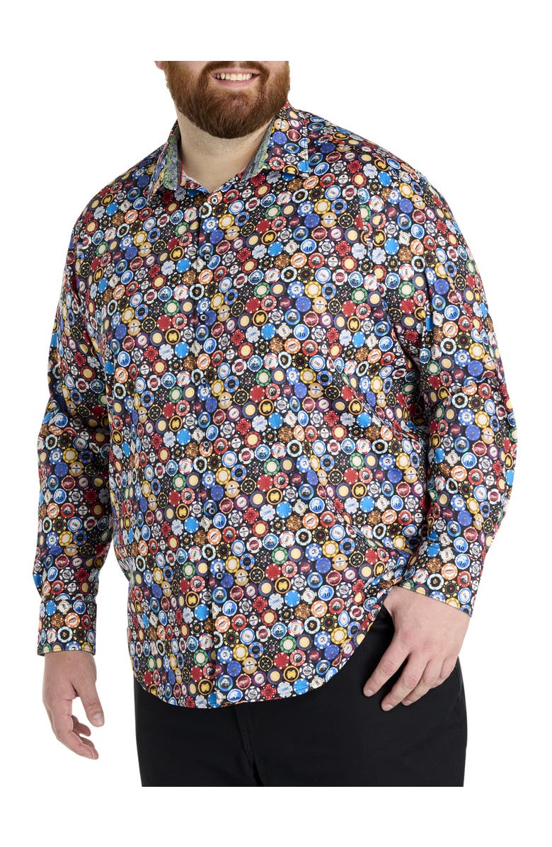 Robert Graham DXL Big & Tall  Highroller Sport Shirt, Alternate, color, Multi