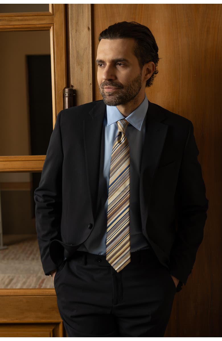 Elizabetta Arezzo - Silk Jacquard Tie for Men, Alternate, color, Multicolored