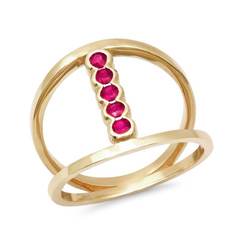 14k Open Shank Gemstone Ring