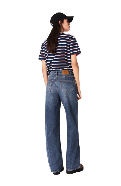 Maje High Rise Wide Leg Jeans In Blue In Blue