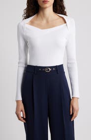 Elie Tahari Sunny Queen Anne Neck Top