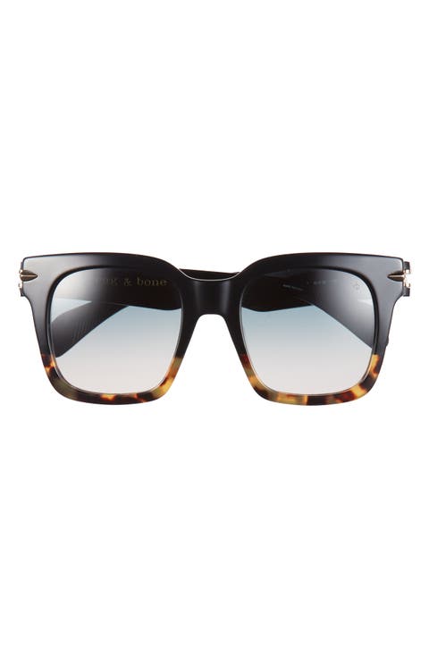 51mm Polarized Mirrored Square Sunglasses
