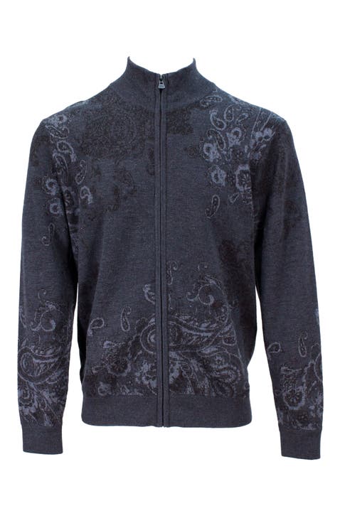 Frederick Merino Wool Silk Cashmere Full-Zip Cardigan Sweater