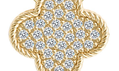 Gabi Rielle Pavé Cubic Zirconia Clover Pendant Necklace In Gold