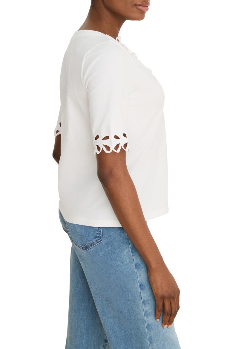 Rococo Soutache Embroidered Trim Top, Alternate, color, PAPER WHITE