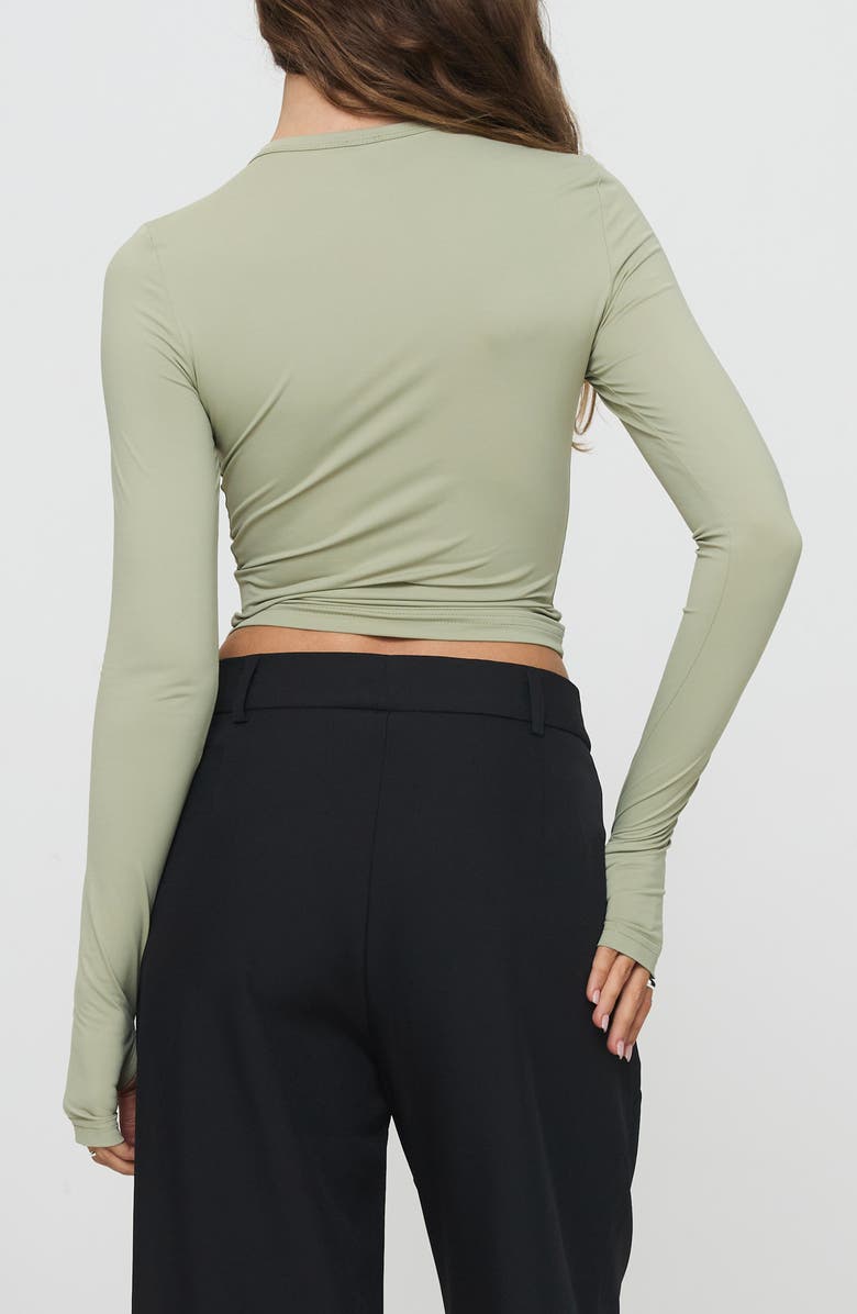 Princess Polly Farro Long Sleeve Top, Alternate, color, Green