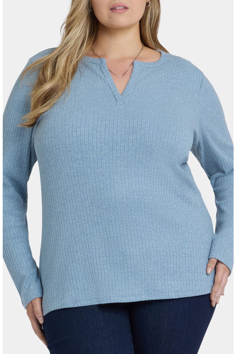 Metallic Rib Top, Main, color, LIGHT BLUE HEATHER