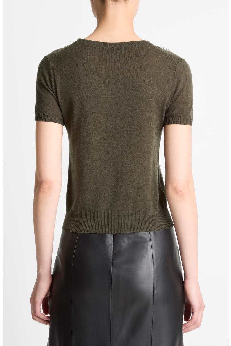 Hand Cut Argyle Wool & Cashmere Blend Short Sleeve Sweater, Alternate, color, HERBA/FOREST/VERDE