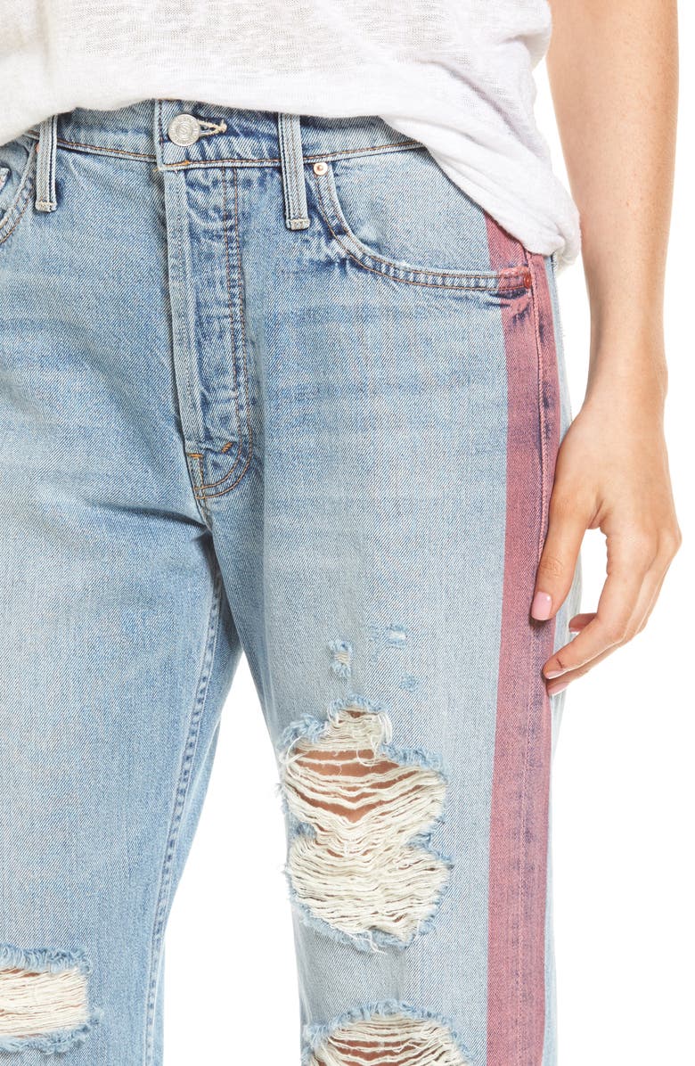 MOTHER The Thrasher Side Stripe Straight Leg Jeans, Alternate, color, 