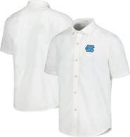 Tommy Bahama Men's Tommy Bahama White North Carolina Tar Heels Coconut Point Palm Vista IslandZone Camp Button-Up Shirt