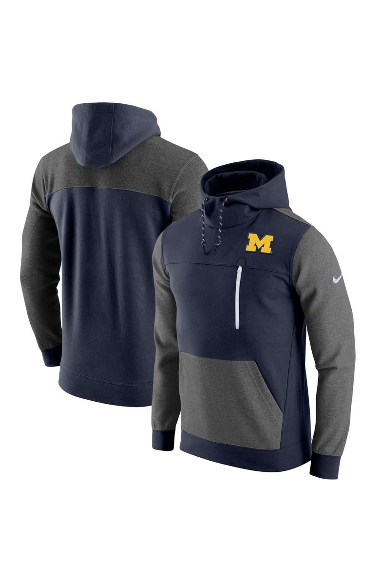 Nike Men's Nike Navy Michigan Wolverines AV-15 2.0 Slim Fit Pullover Hoodie, Main, color, 