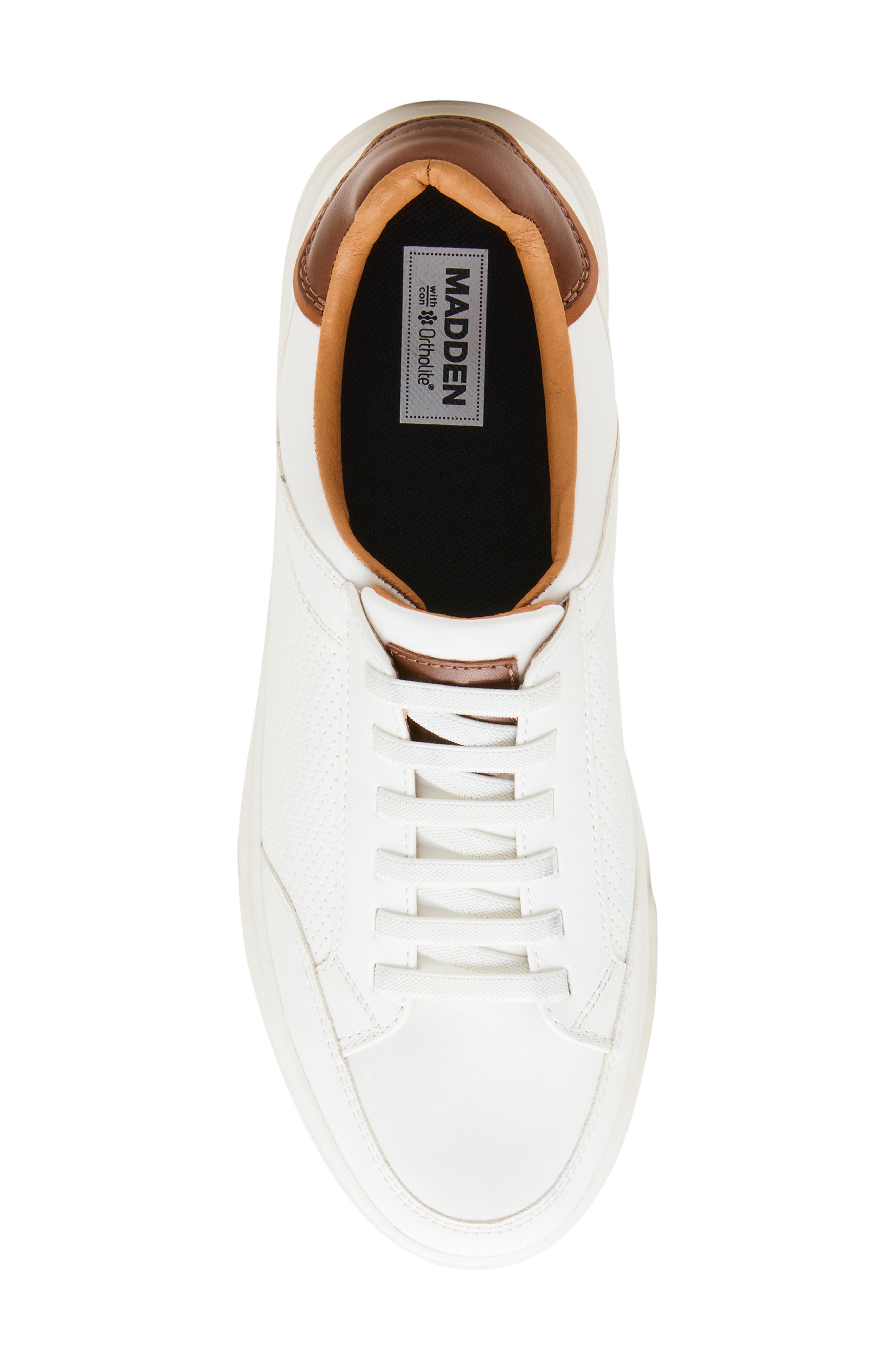 Mhazzard Faux Leather Sneaker, Alternate, color, WHITE/ BLACK
