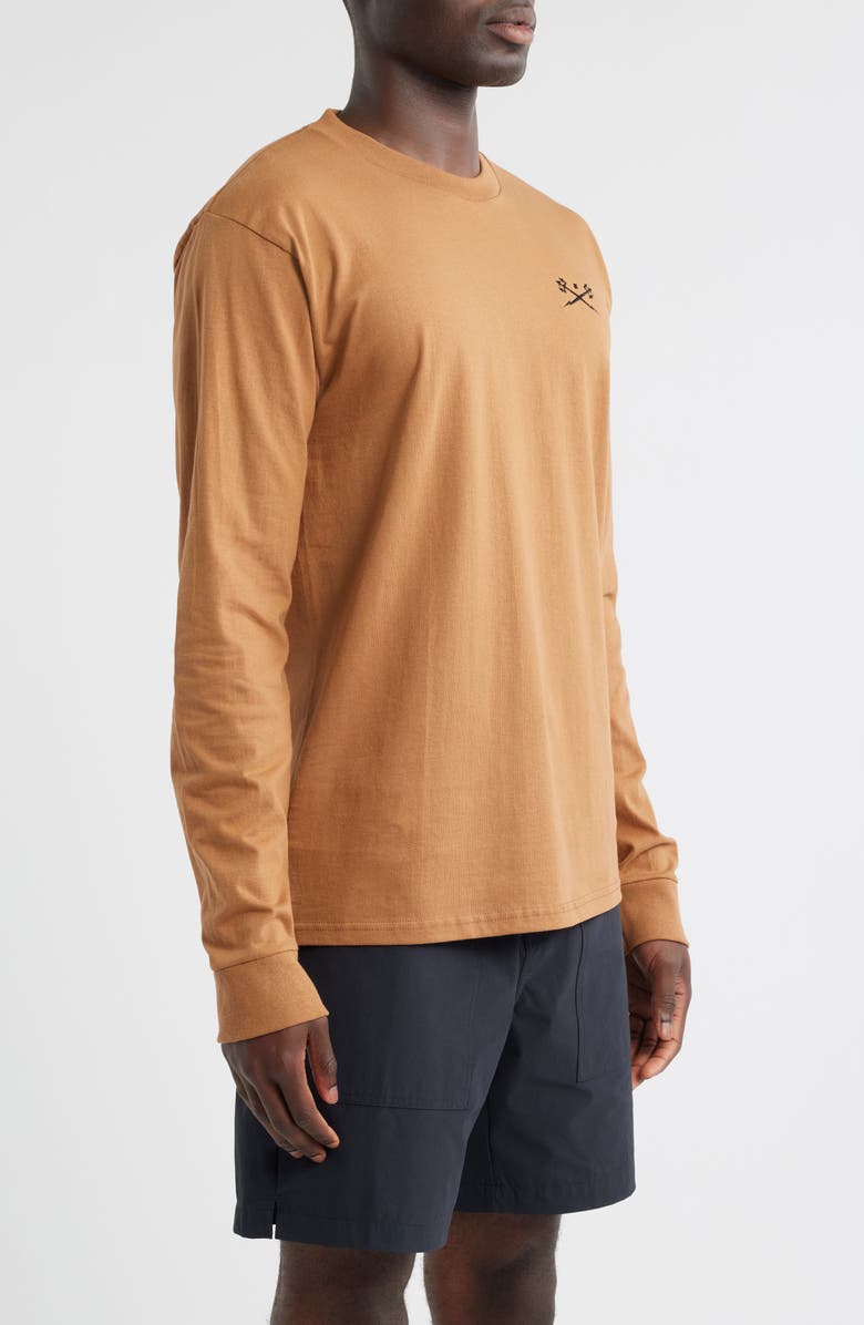 DARK SEAS Go-To Embroidered Long Sleeve T-Shirt, Alternate, color, Brown Sugar