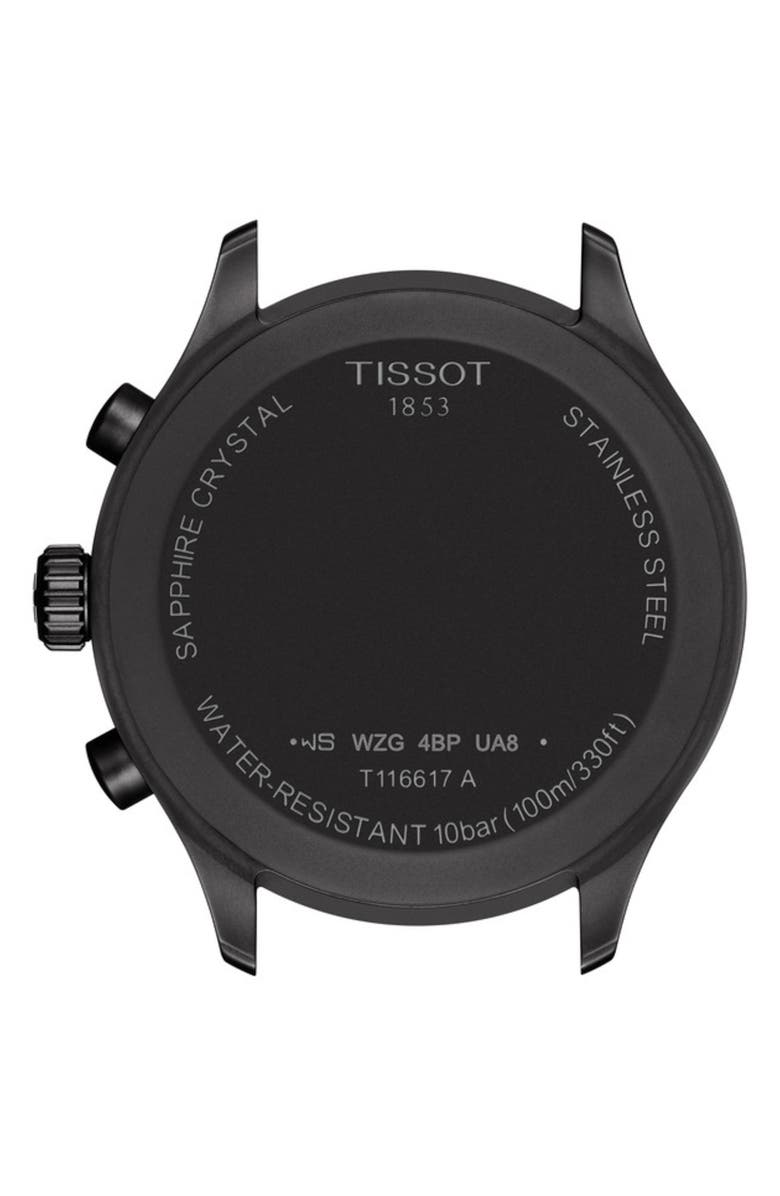 Tissot Chrono LX Twill Strap Swiss Quartz Watch, 45mm, Alternate, color, Black