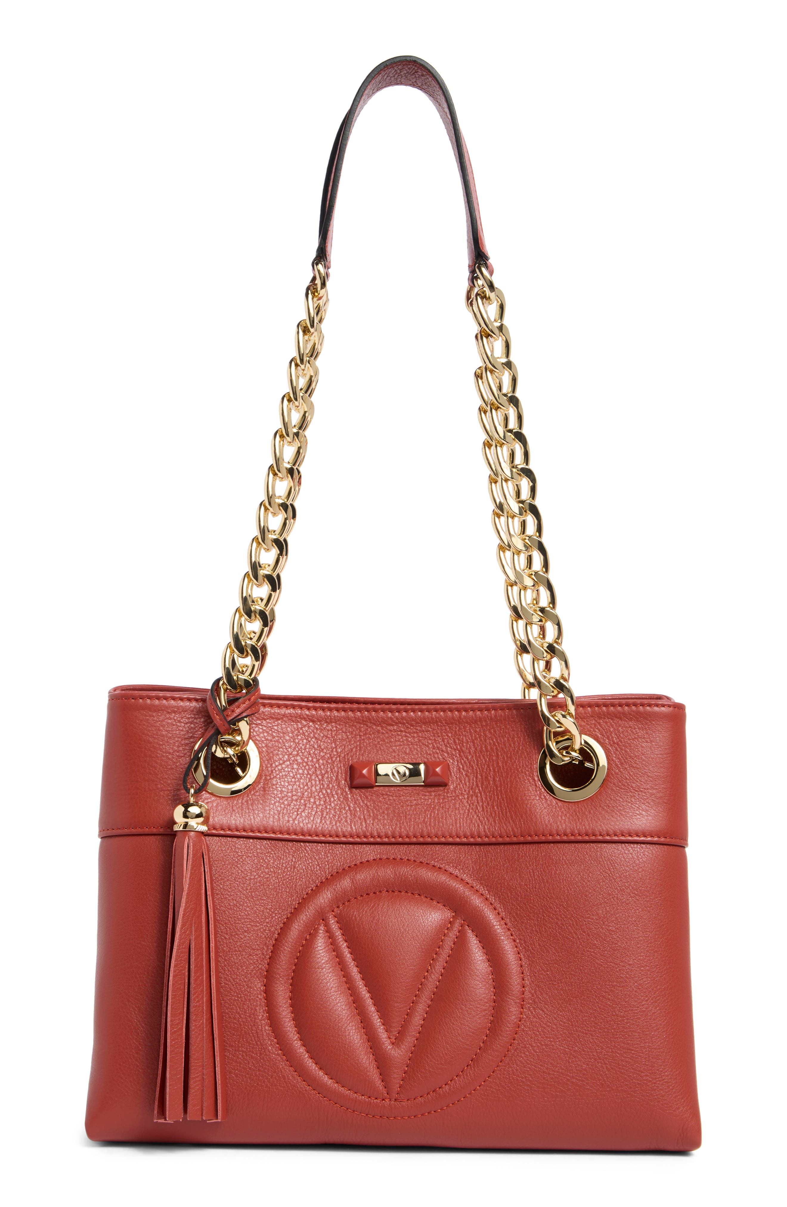 Valentino By Mario Valentino Kali Leather Signature Tote Bag In Brown