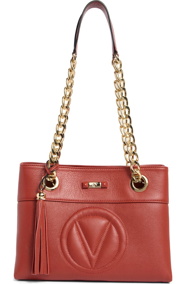 VALENTINO BY MARIO VALENTINO Kali Leather Signature Tote Bag, Main, color, Rust