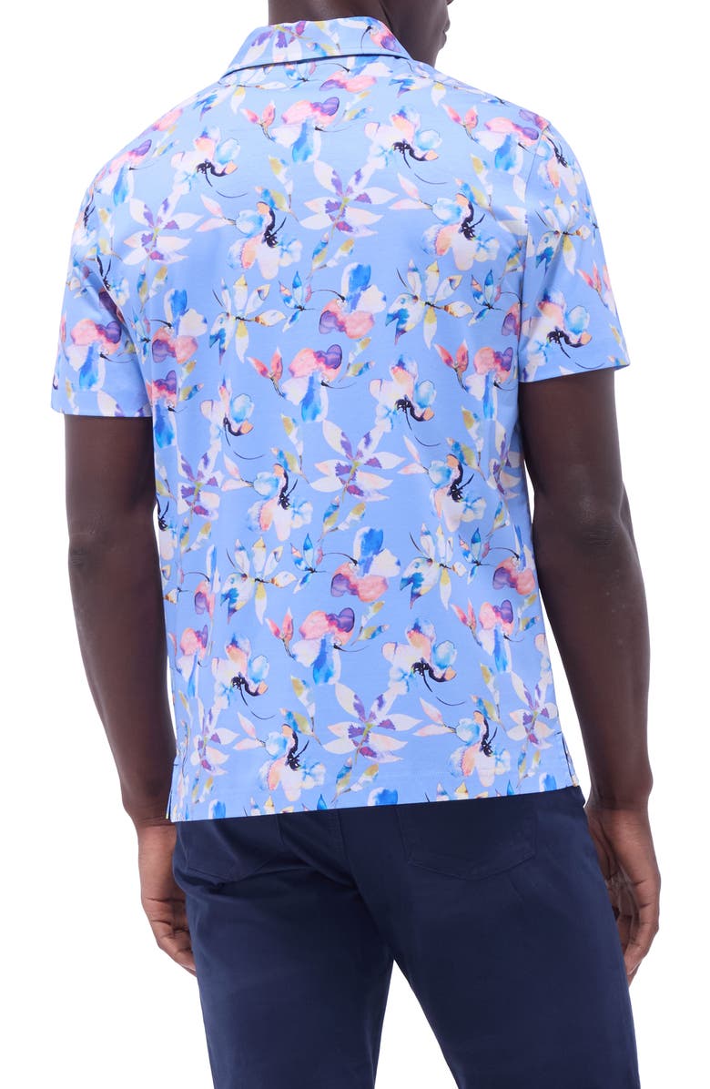 Bugatchi Hendrix Digital Floral Print Pima Cotton Polo, Alternate, color,