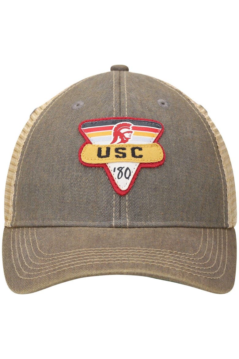 Men's Gray USC Trojans Legacy Point Old Favorite Trucker Snapback Hat, Alternate, color, Gray