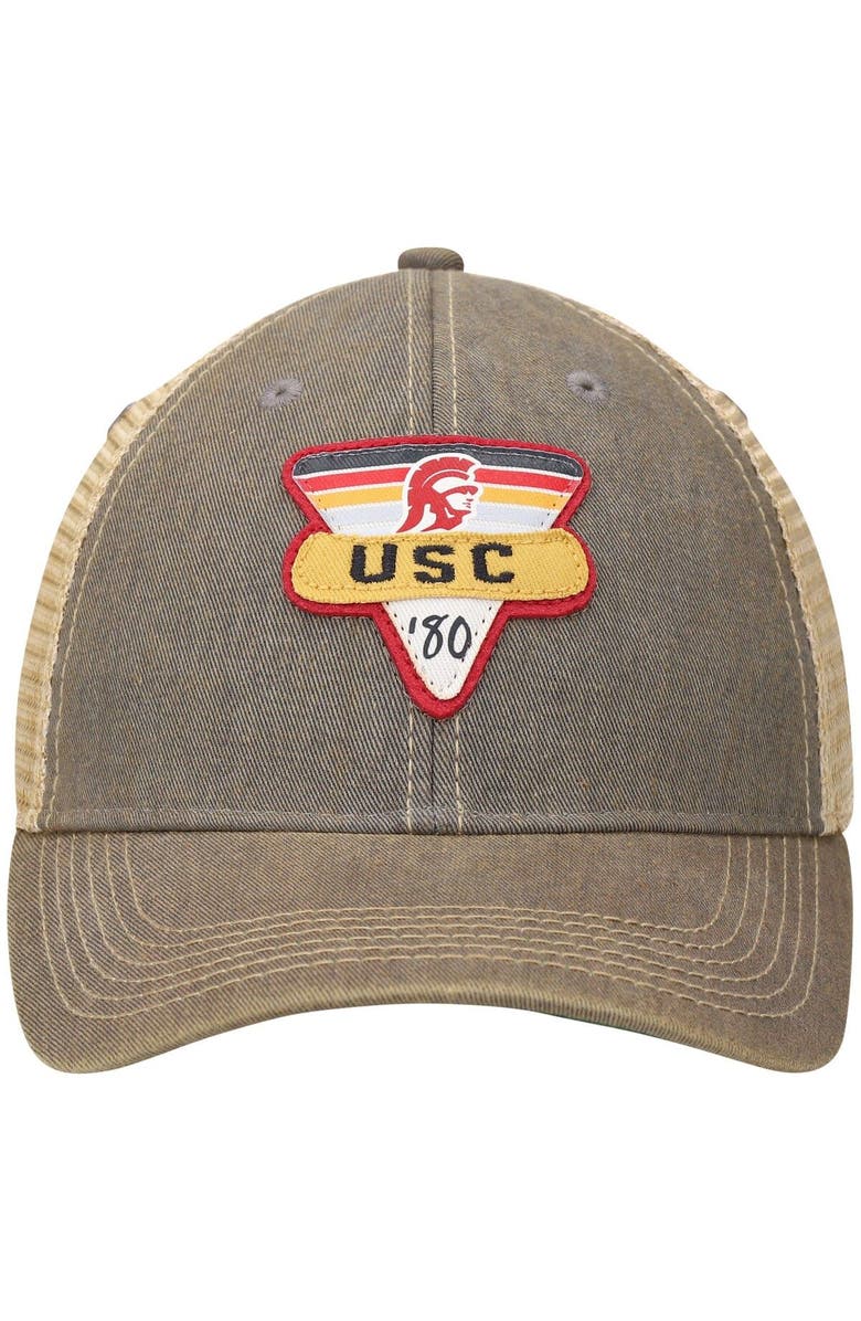 LEGACY ATHLETIC Men's Gray USC Trojans Legacy Point Old Favorite Trucker Snapback Hat, Alternate, color, Gray