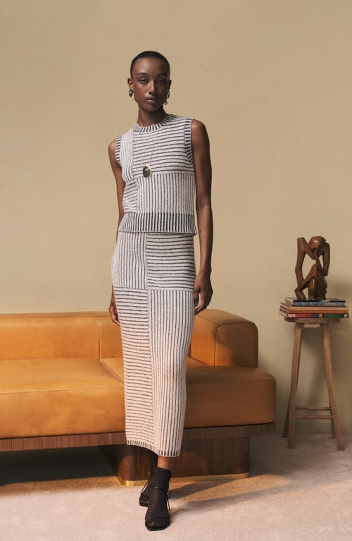 Nordstrom X Harlem's Fashion Row Harbison Rib Wool & Cashmere Maxi Sweater Skirt In Ivory Pristine- Black