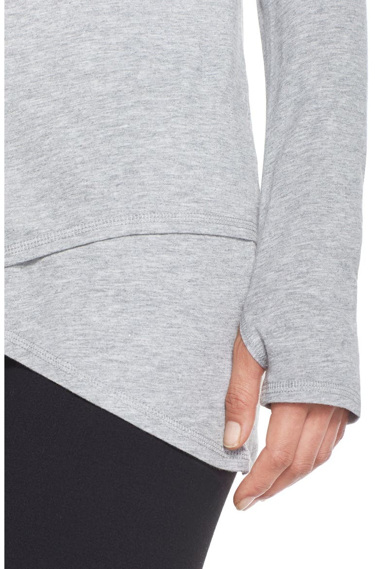 'Shadow' Cutout Long Sleeve Tee, Alternate, color, SILVER SLATE