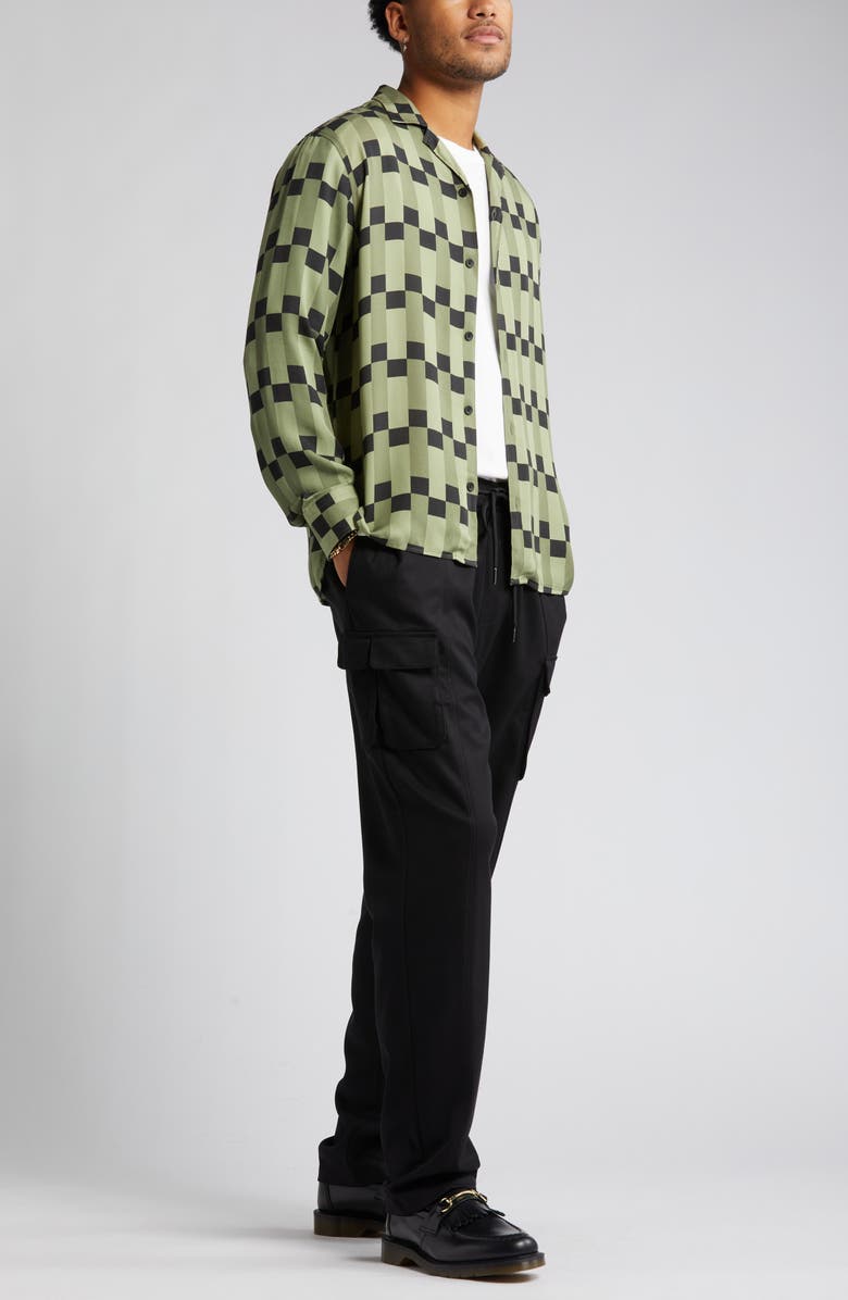 Open Edit Geo Print Long Sleeve Camp Shirt, Alternate, color, 