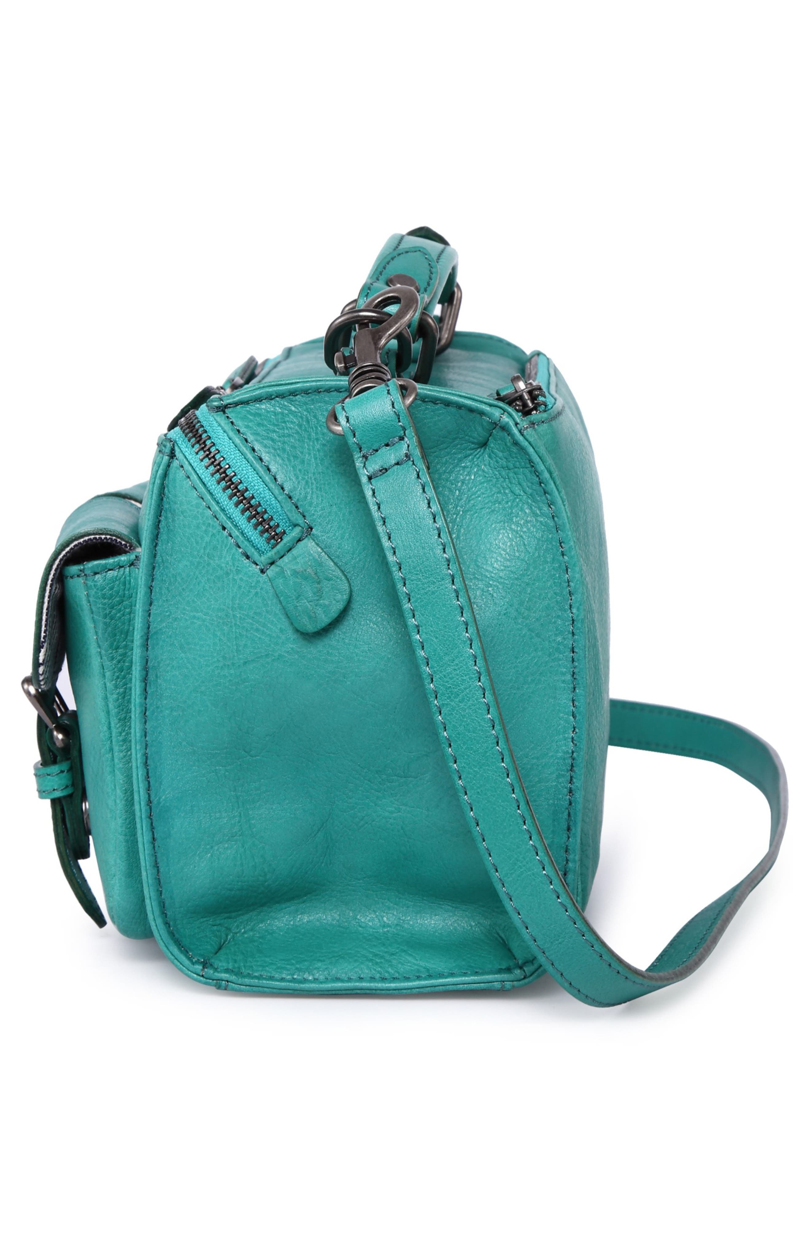 Las Luna Leather Crossbody Bag, Alternate, color, AQUA