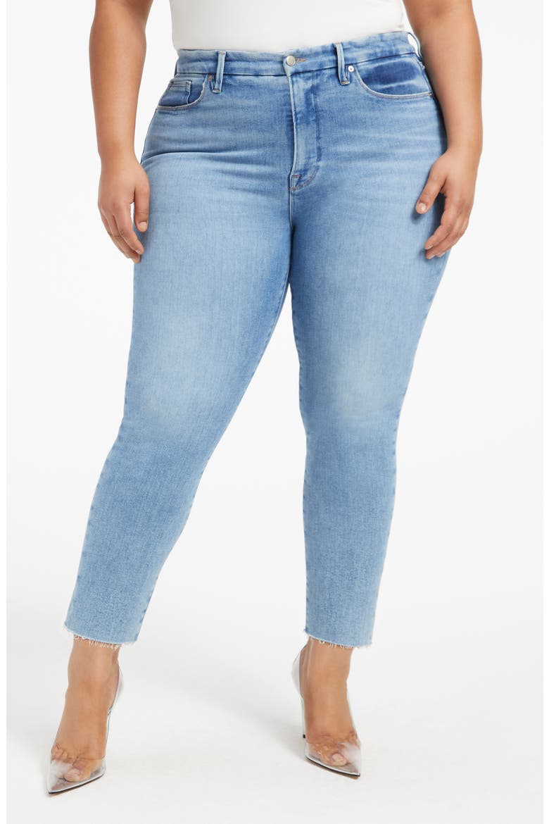 Good Legs Raw Hem High Waist Cigarette Leg Jeans, Alternate, color, INDIGO287