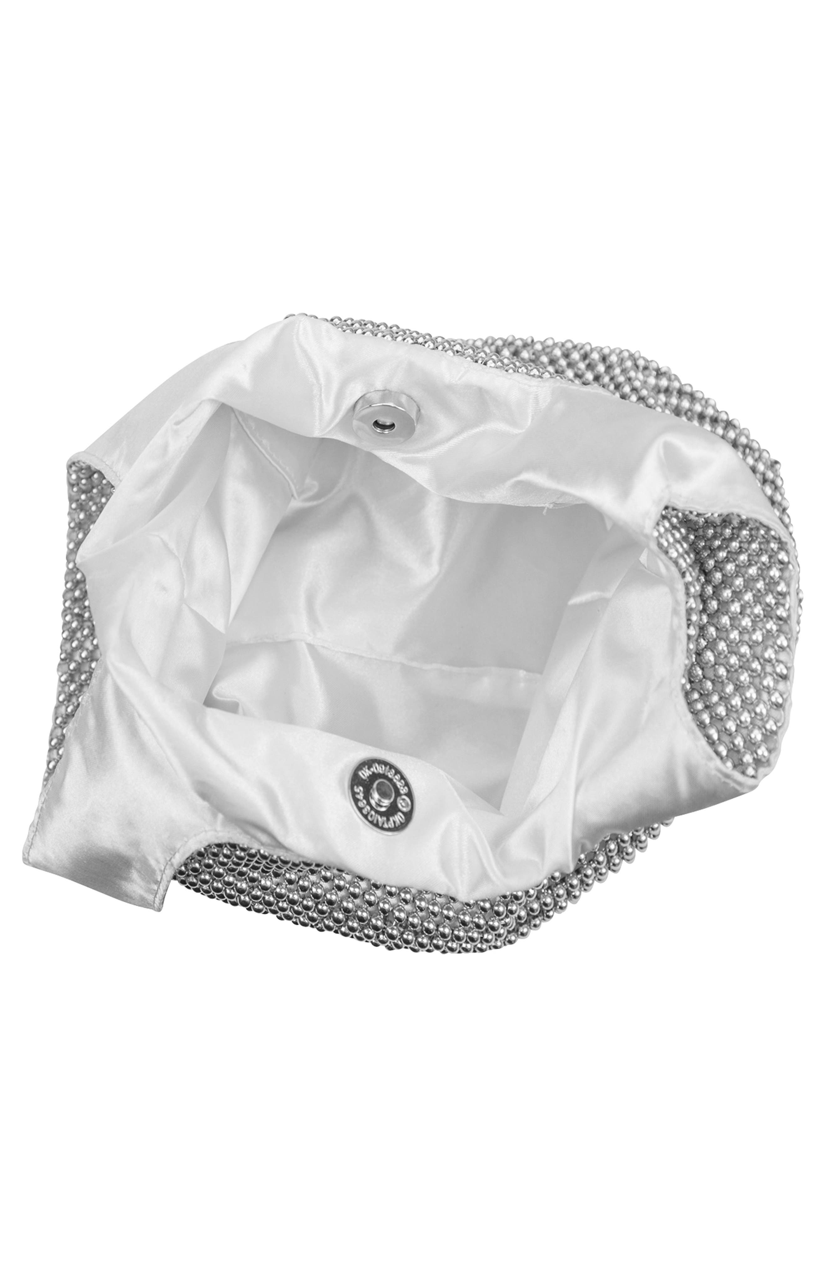 Jessica McClintock Logan Beaded Handbag, Alternate, color, Dark Silver