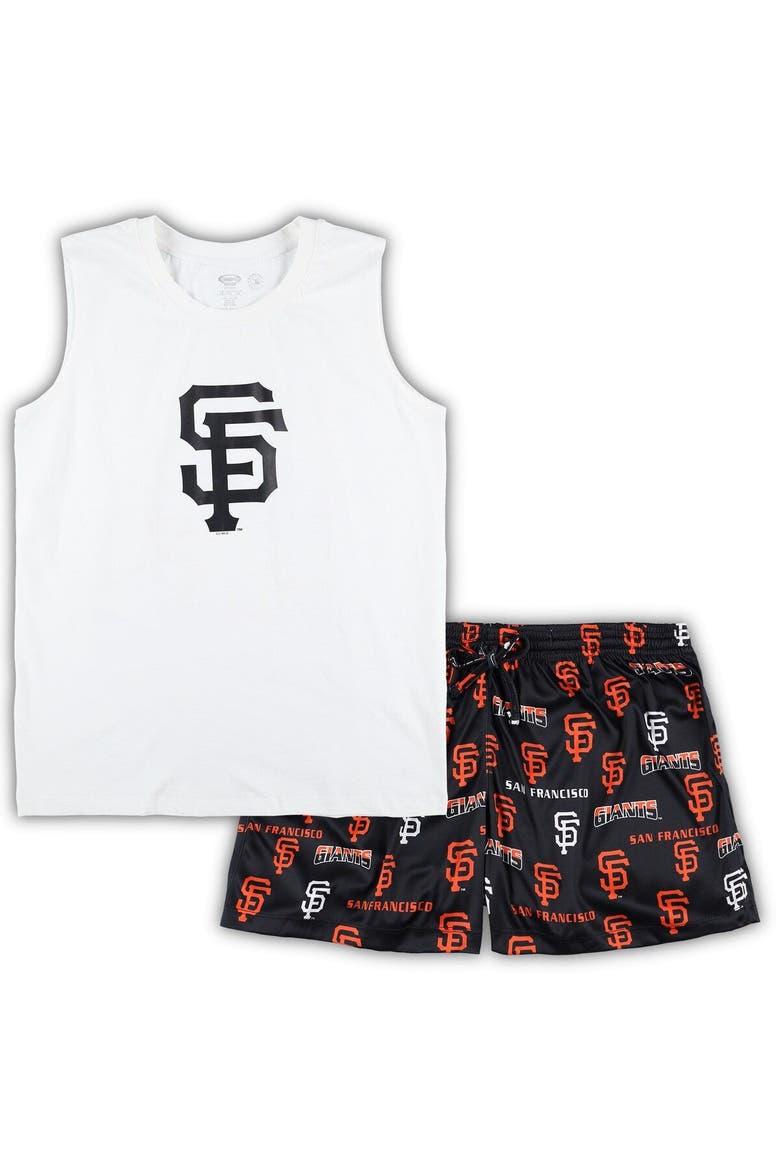 Women's Concepts Sport White/Black San Francisco Giants Plus Size Tank Top & Shorts Sleep Set, Main, color, White