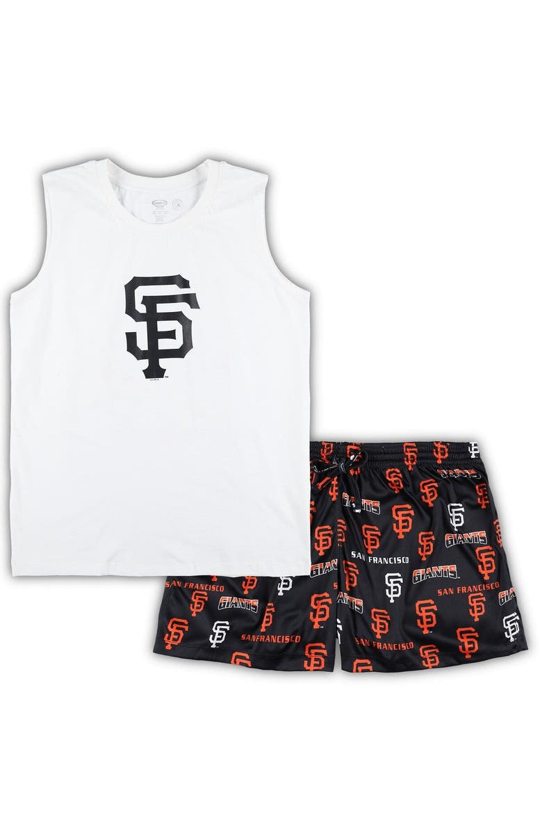 CONCEPTS SPORT Women's Concepts Sport White/Black San Francisco Giants Plus Size Tank Top & Shorts Sleep Set, Main, color, White
