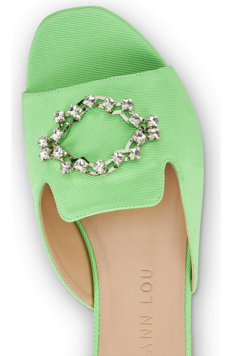AIMEE ANN LOU Cleo Crystal Slipper in Grosgrain, Alternate, color, Kiwi