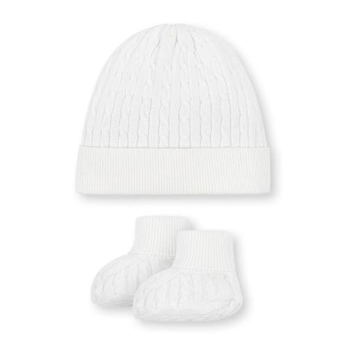 HOPE & HENRY HOPE & HENRY BABY 4 PIECE SHORTIE CABLE KNIT ROMPER GIFT SET WITH BOX, INFANT 