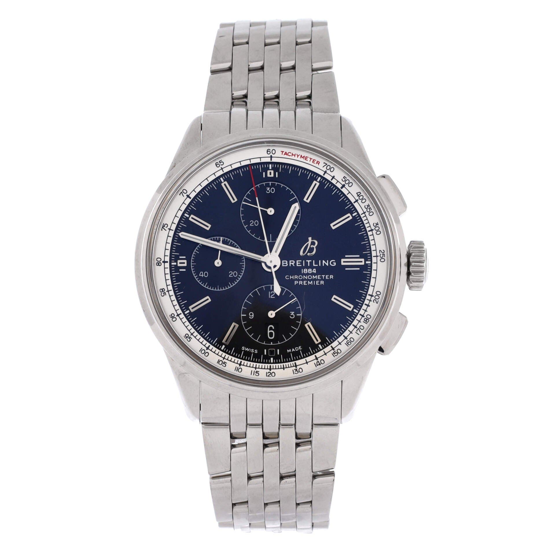 Premier Chronograph Automatic Watch Stainless Steel 42, Main, color, Metallic Silver