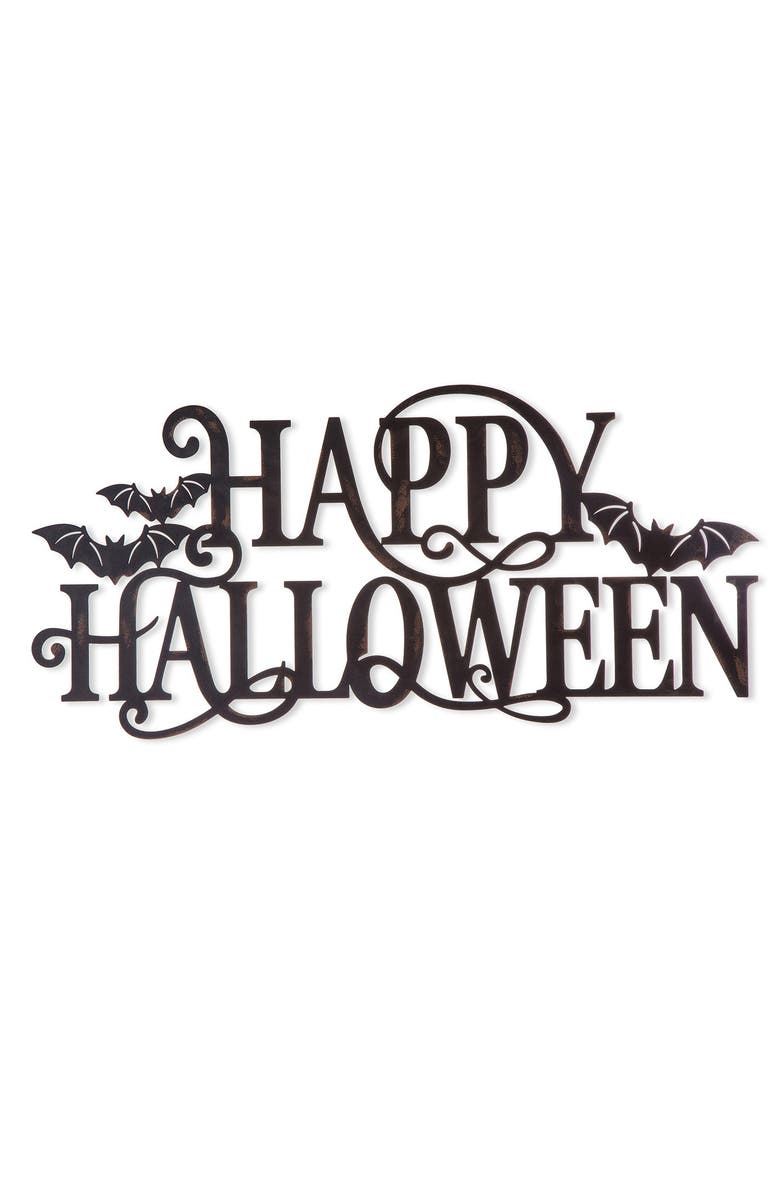 Glitzhome Metal HAPPY HALLOWEEN Wall Sign, Main, color, Black