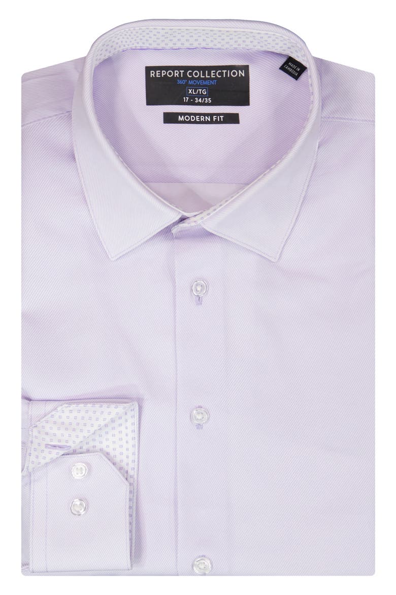 Slim Fit 4-Way Stretch Button-Up Shirt, Alternate, color, LAVENDER