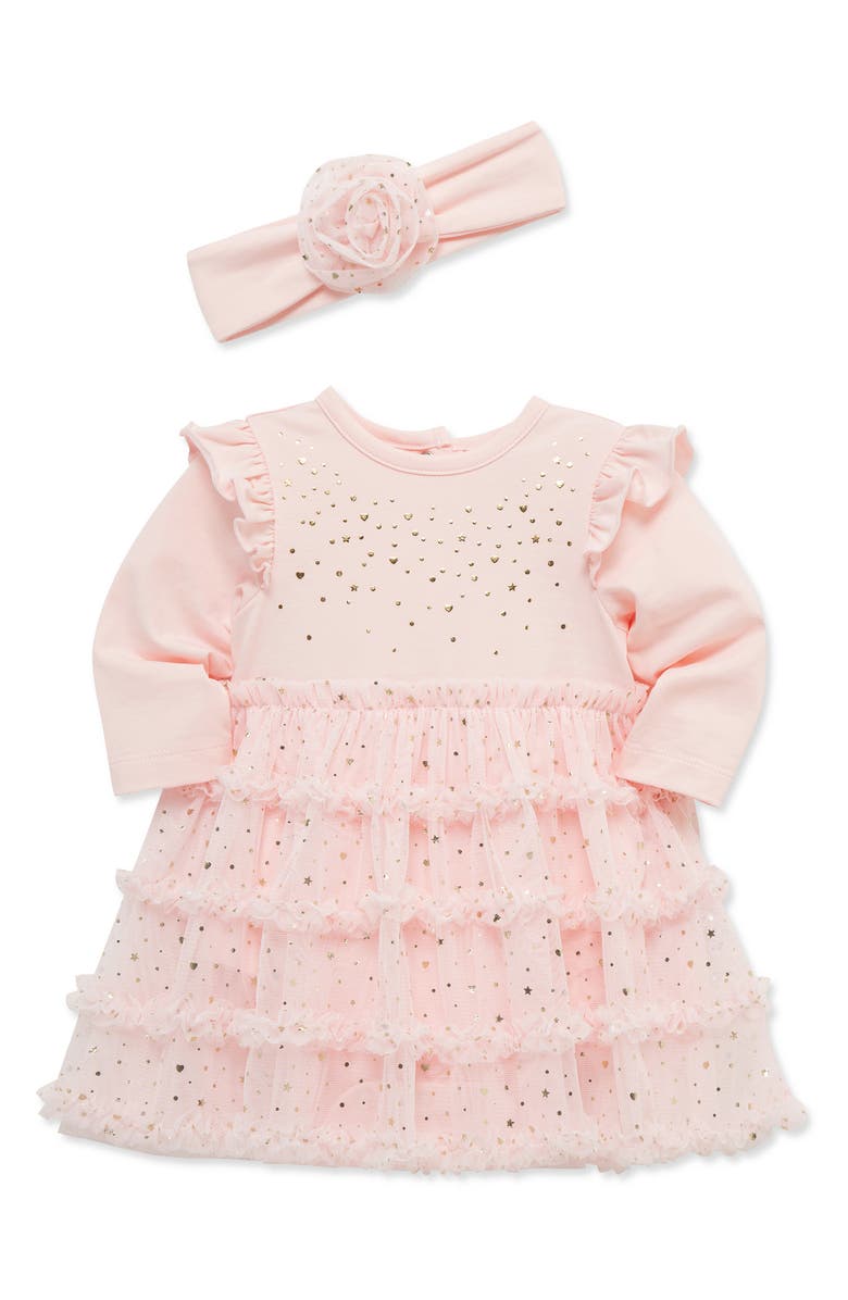 Little Me Spray Shine Tutu Dress & Headband Set, Alternate, color, Pink