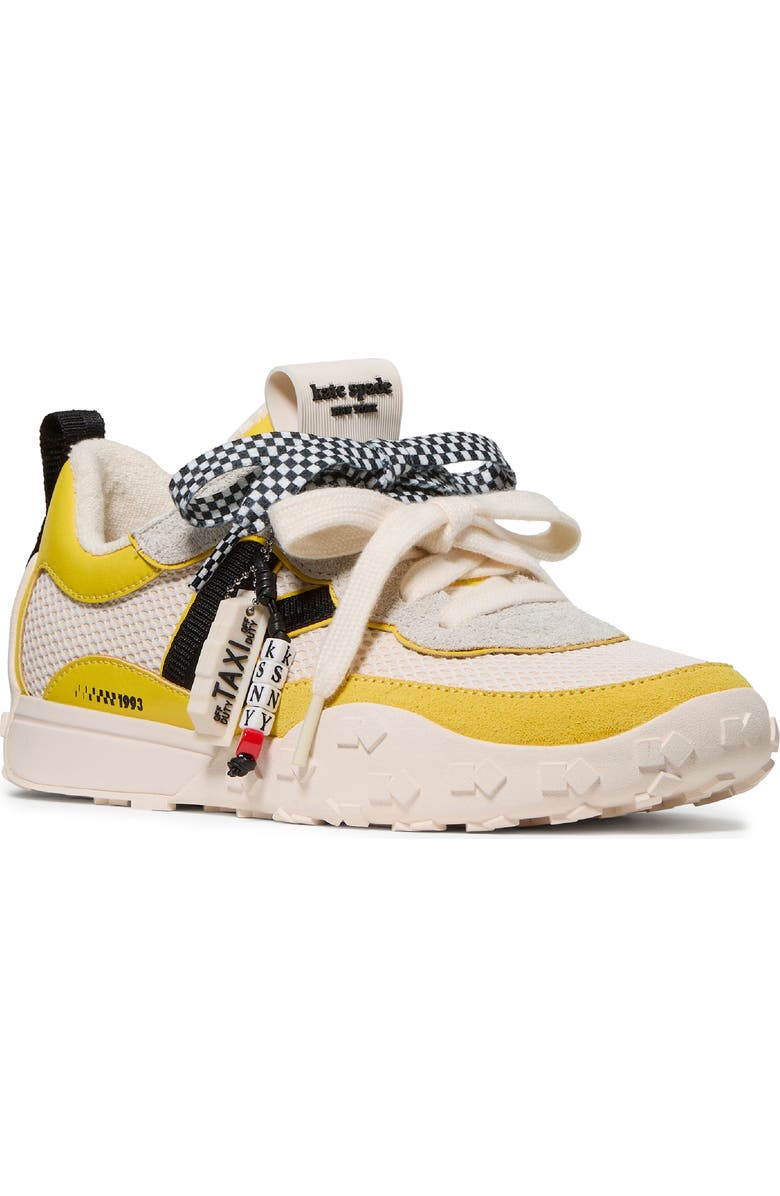Kate Spade New York k as in kate nyc taxi lace-up sneaker, Main, color, Rich Lemon Multi
