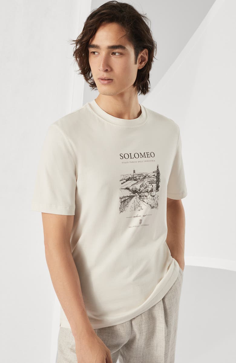 Brunello Cucinelli T-shirt with print, Alternate, color,