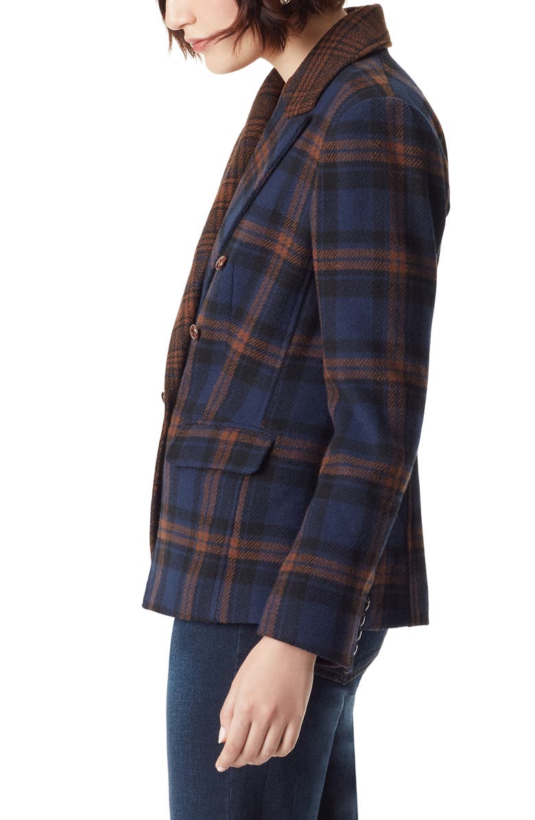 Sam Edelman Imogen Blocked Plaid Double Breasted Blazer, Alternate, color, 