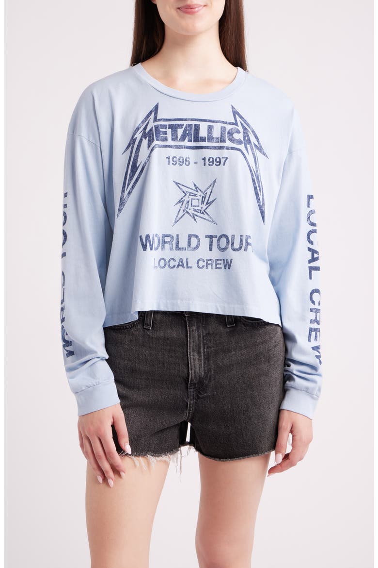 Metallica World Tour Long Sleeve Graphic Tee, Main, color, POWDER BLUE