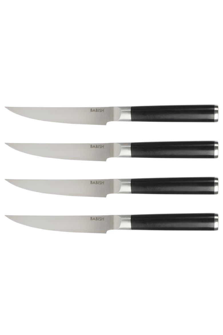 4-Pack High Carbon German Steel Steak Knife Set, Main, color, Stainless Steel
