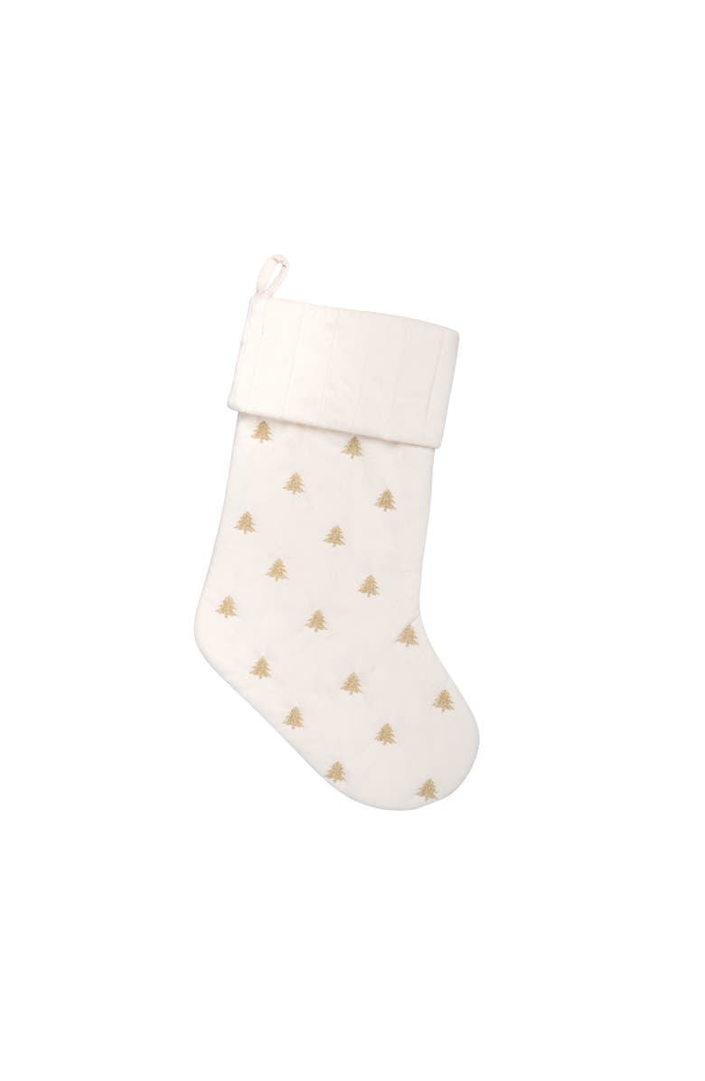 C&F Home Gold Trees Stocking Collection, Main, color, White