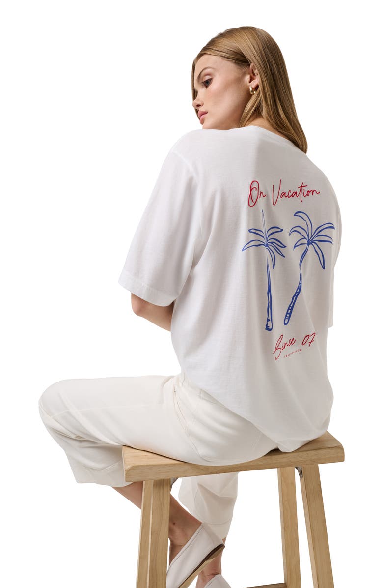 TravisMathew Vacation Boyfriend Graphic T-Shirt, Alternate, color, Bright White