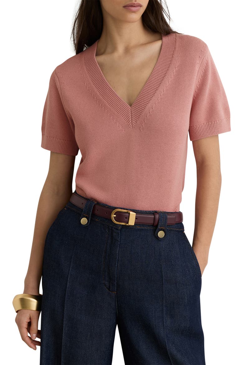 Valerie Cotton & Wool Sweater, Main, color, PINK