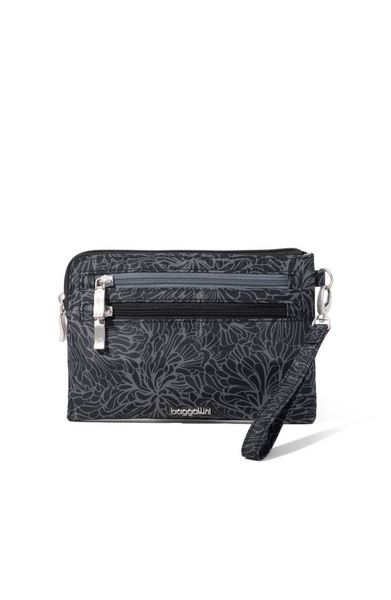 BAGGALLINI RFID Currency Organizer Wristlet, Main, color, Midnight Blossom Print