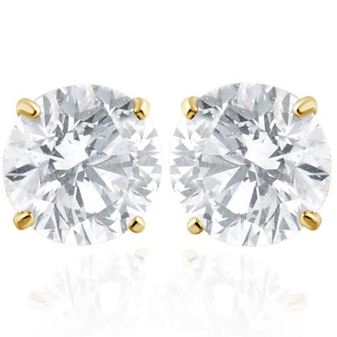 2 Carat TW Lab Grown Diamond Studs 14K Gold With Screw Backs