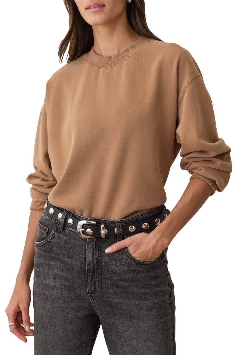 Cloud 9 Cotton Blend Fleece Crewneck Sweatshirt, Main, color, WOODSMOKE