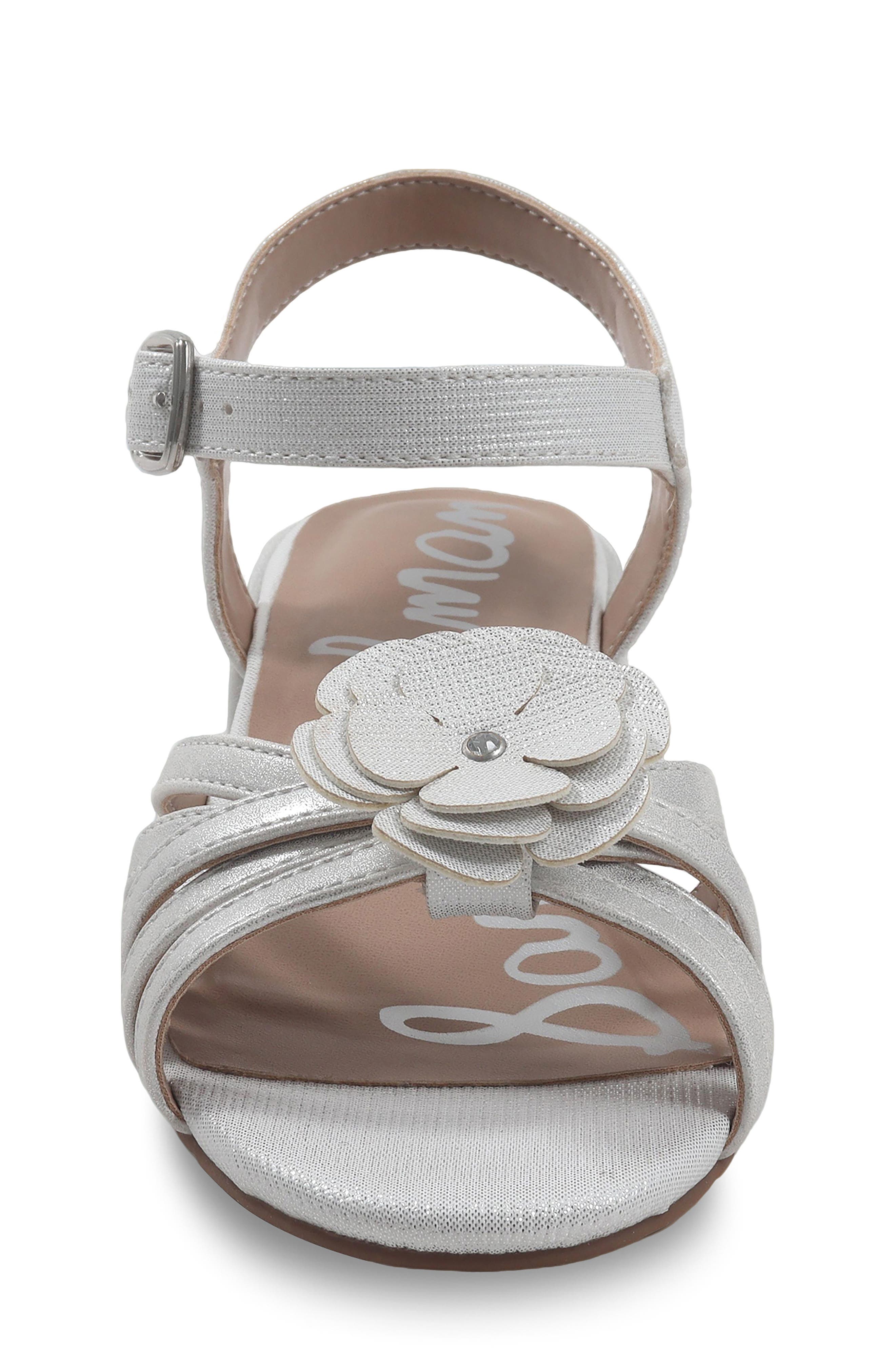 Sam Edelman Kids' Calla Flower Ankle Strap Sandal, Alternate, color, White