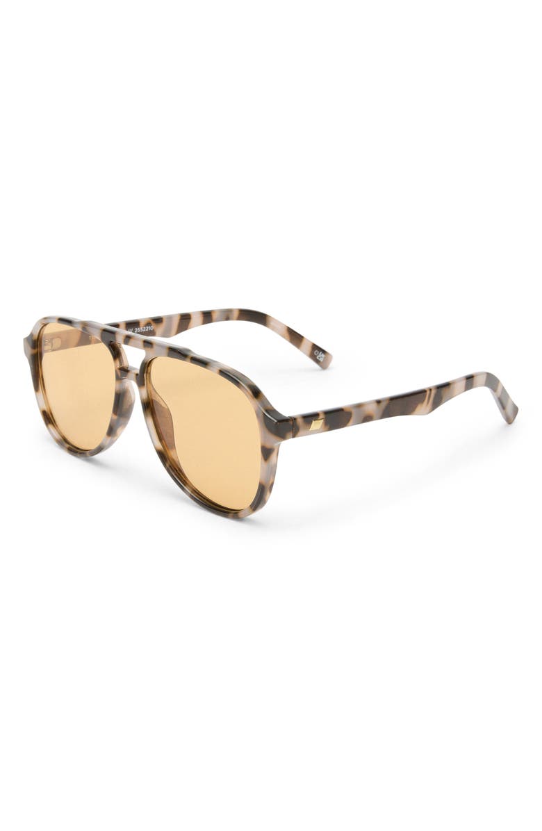 Le Specs Tragic Magic 56mm Aviator Sunglasses, Alternate, color, Cookie Tort/Mustard Mono